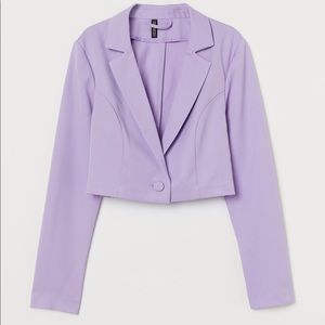 Purple Cropped Blazer by Divided at H&M